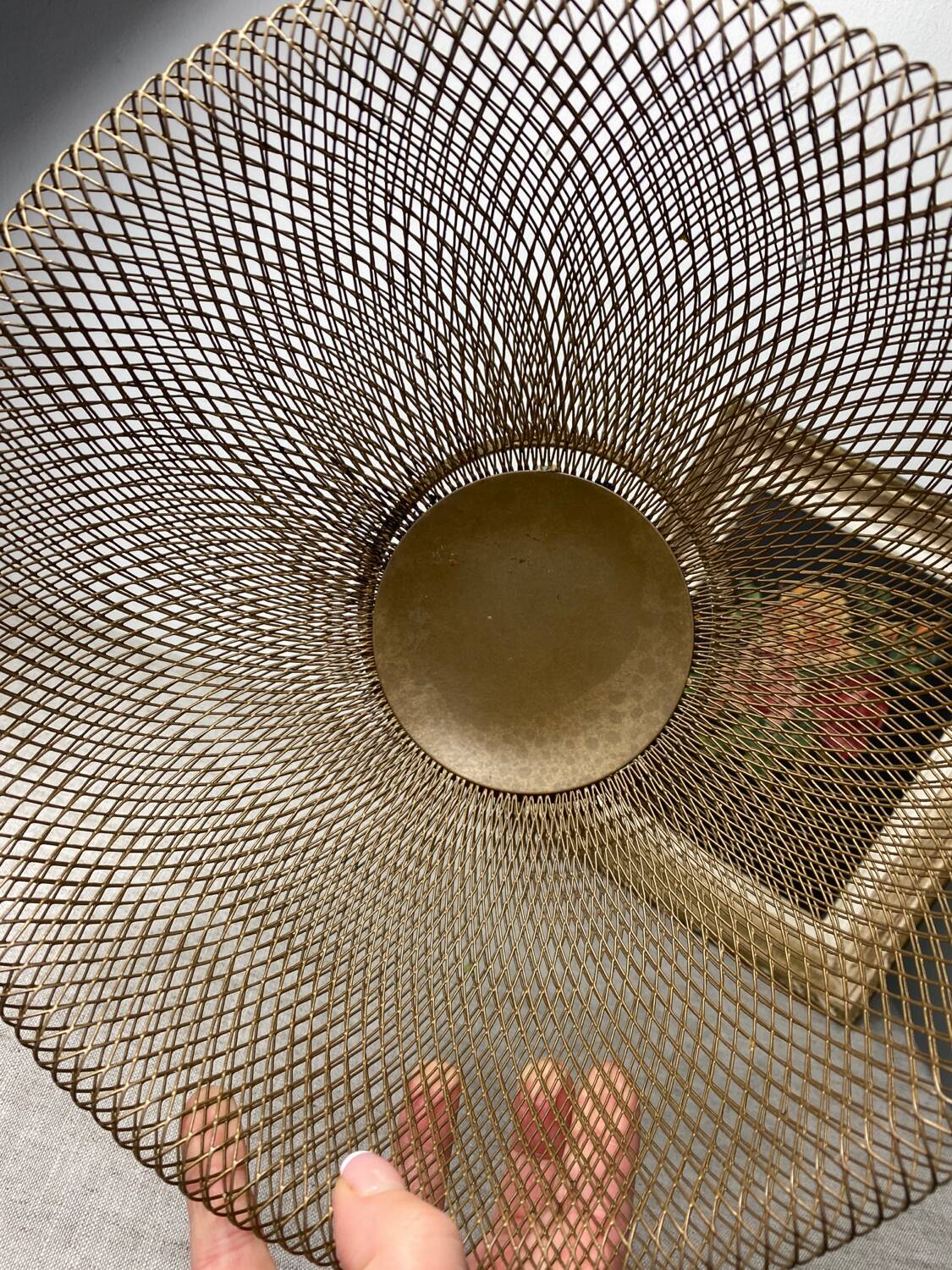 Gold metal basket