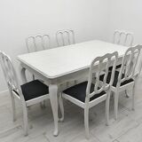 Stylish Ludwik table + 6 chairs. After professional renovation.