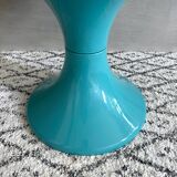 70s stool turquoise, tulip stool plastic, side table, mid-century interior