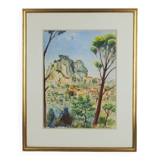 "La Roque Alric" watercolor on paper by Gabriel Kissling