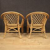 Pair of Italian wicker armchairs from the 60s