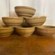 Set of 6 vintage rhodaceram ceramic bowls, beige and brown