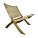 Wicker folding armchair
