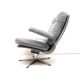 Vintage armchair with gray suede upholstery made in the 1970s