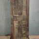 Antique solid wood wardrobe / bonnetière – Geometric design – H 208 cm