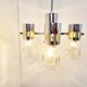Vintage italian glass and chrome chandelier, 1970s