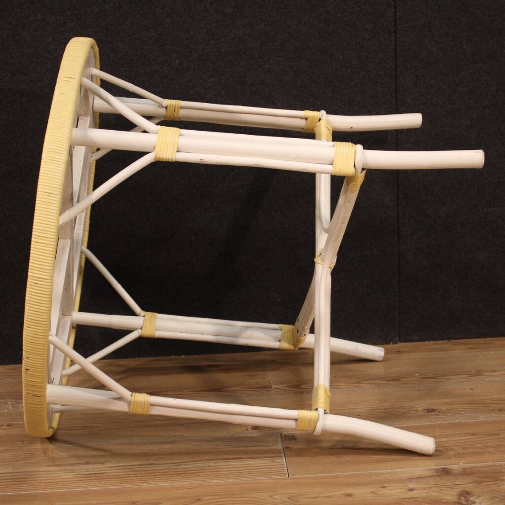 Table basse de jardin en osier, années 80