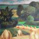 Countryside landscape at the harvest of H.Ouvrard (XXth)