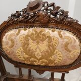Louis XVI style corner armchair with openwork back