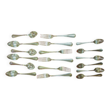Couverts christofle modèle japonais 6 fourchettes 6 cuillères à soupe 6 cuillère à café