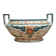 Art Deco Jardinière Moulin des Loups Orchies – stylised green & terracotta decoration – double handle