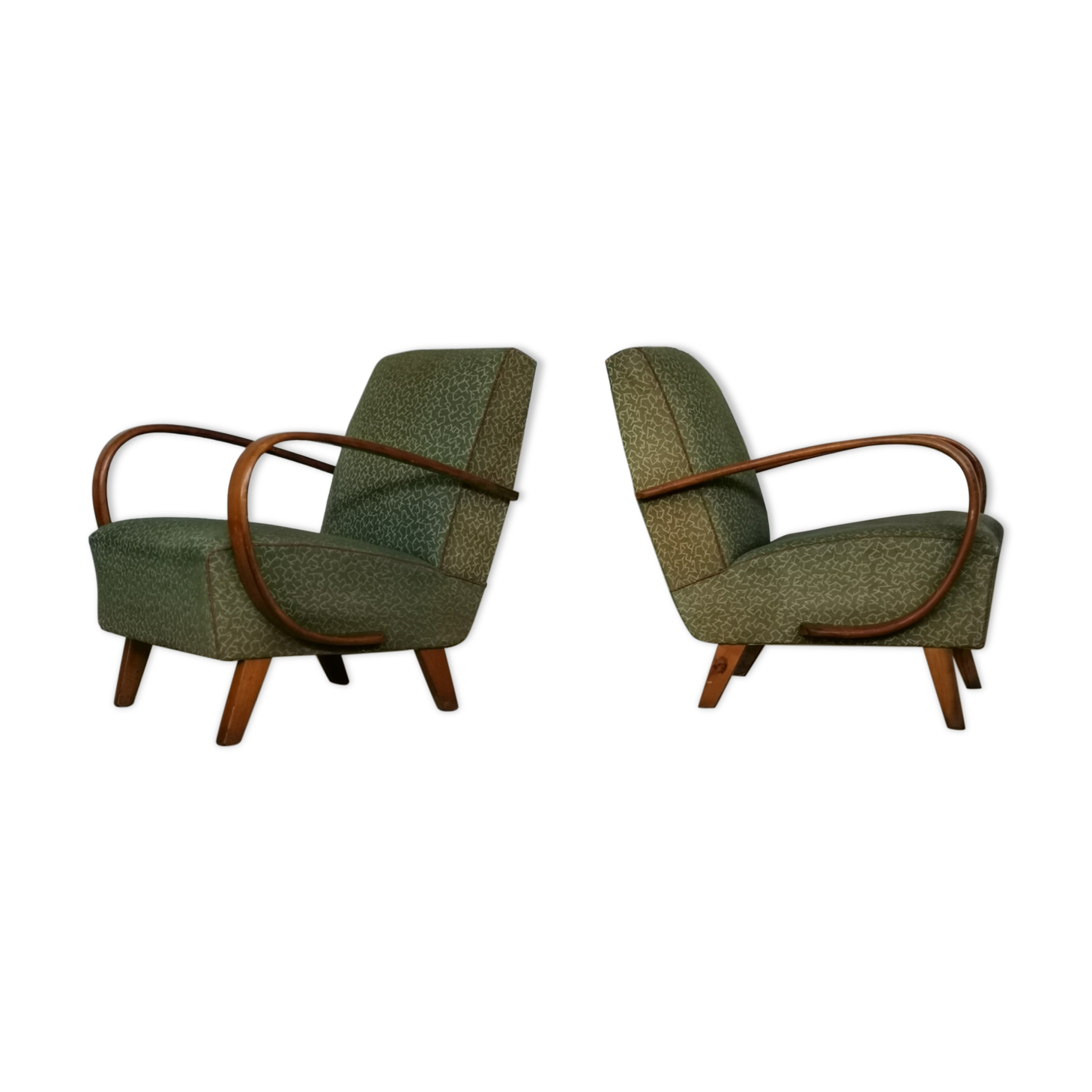Pair of armchairs H72 by Jindrich Halabala for Ton - Thonet