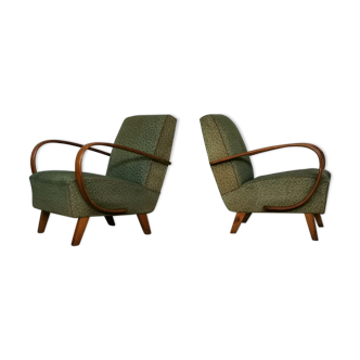 Pair of armchairs H72 by Jindrich Halabala for Ton - Thonet