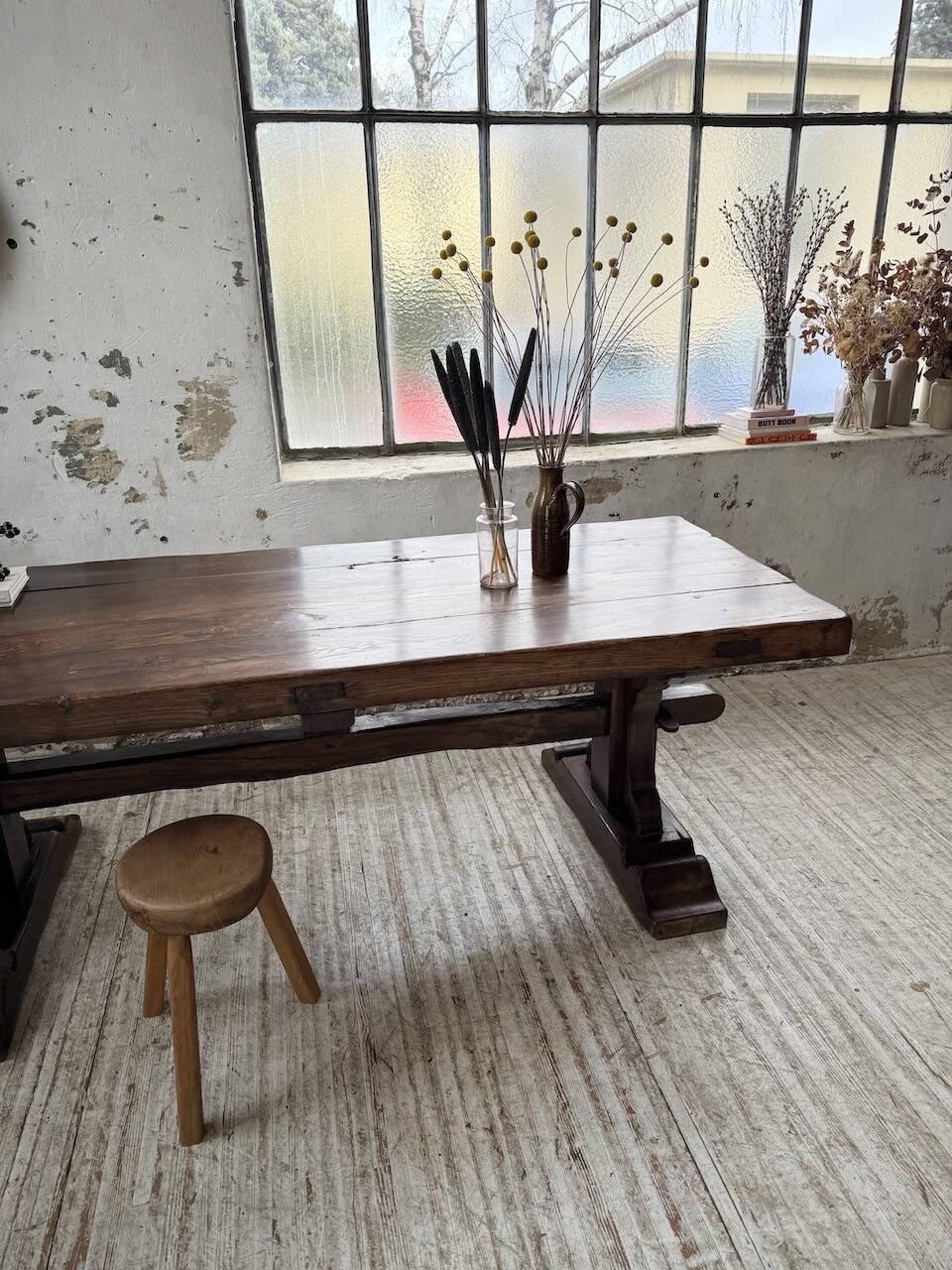 Table de monastère XXL en chêne, 19ème s.