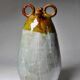 Handcrafted enamelled terracotta water jar signed