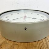 Grey Industrial Factory Wall Clock, 1950s