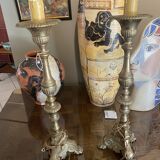 Paire de lampes en bronze vintage