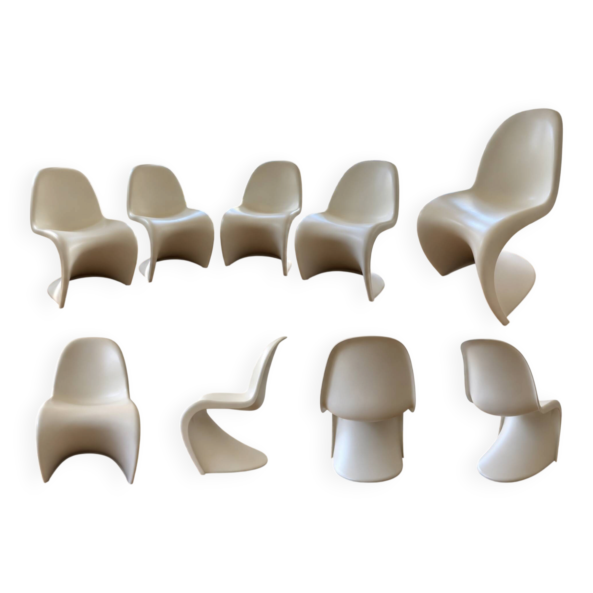 Lot de 4 Panton Chairs Vitra – Verner Panton – blanches