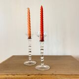 Glass candle holders