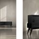 Mid-Century Modern Scandinavian Dark Oak Sideboard with Metal Handles
