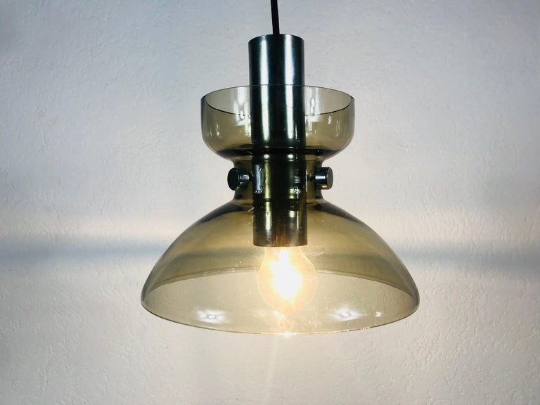 Suspension lamp made of rare glass from Limburg, 1970s