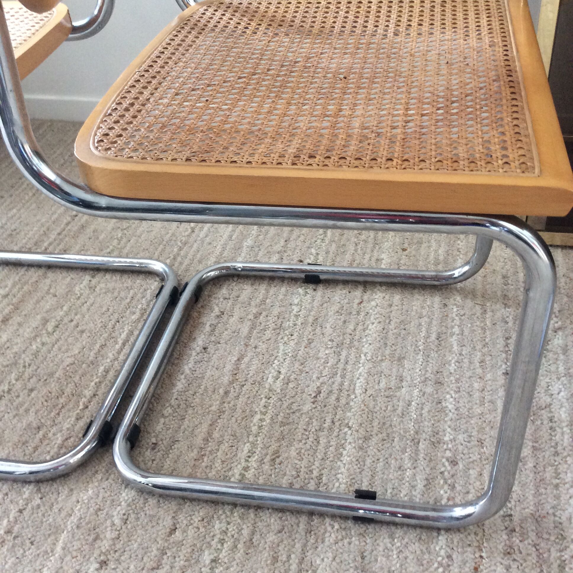 Pair of chairs Marcel Breuer Cesca B32