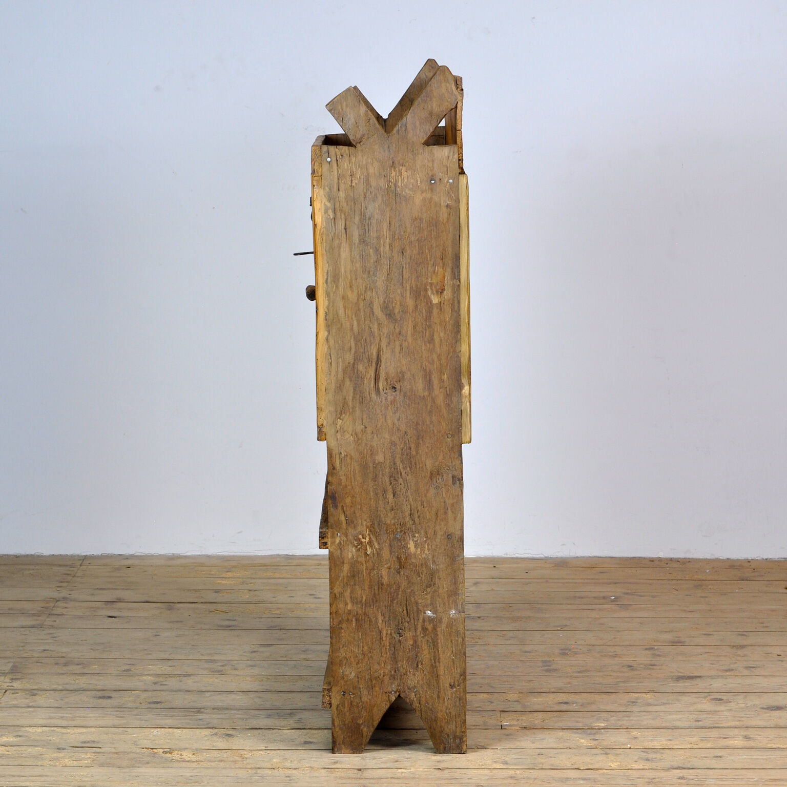 Antique primitive moldavian pine country farmhouse cabinet , circa 1850