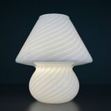 Vintage Murano glass table lamp in a swirling mushroom shape, Italy, 1970s.