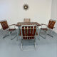 Vintage folding garden set table 4 chairs wood and metal 1960
