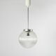 Ribbed clear glass pendant lamp, Czechoslovakia, 1970s