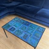 Table basse en céramique bleue par Robert & Jean CLOUTIER circa 1960