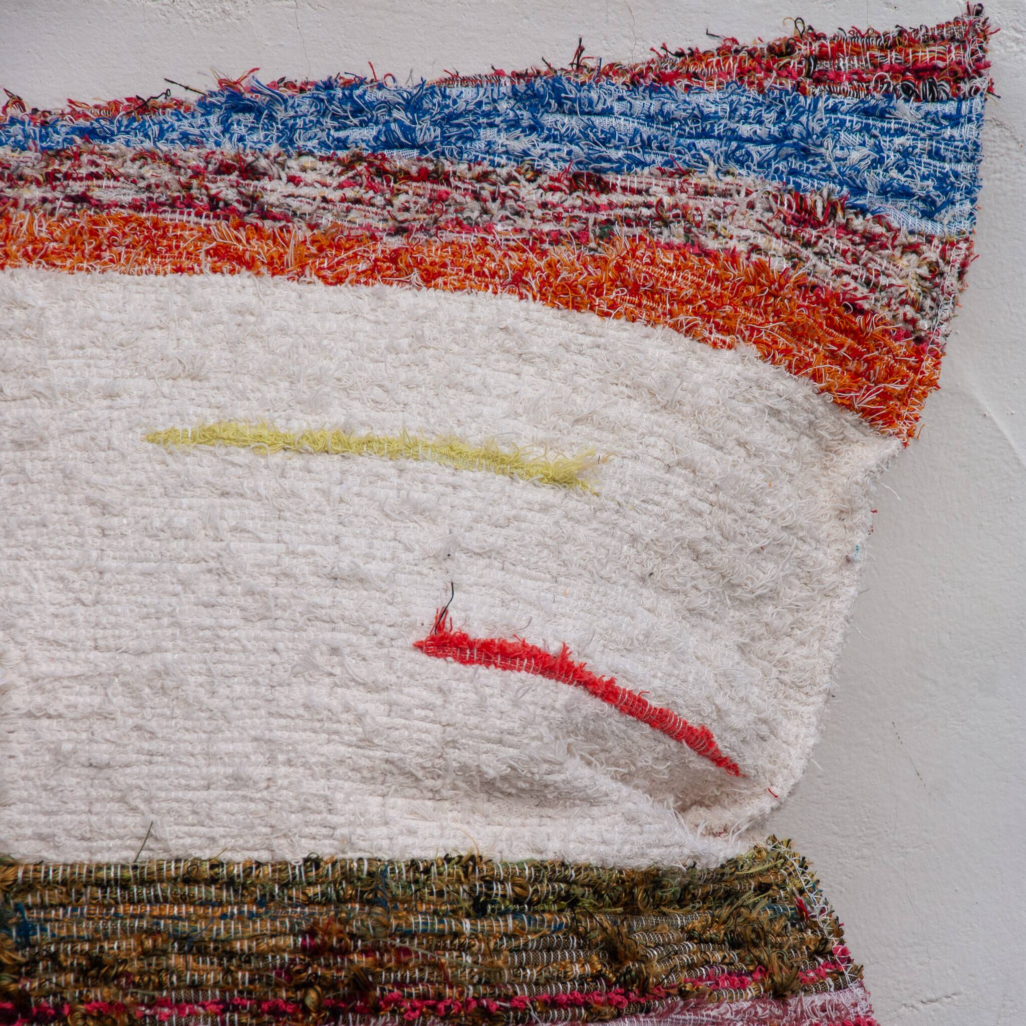Hand-woven handmade cushion cover made from recycled cotton