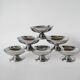 set of 6 designer stainless steel bowls 1970 9 x 5 cm
