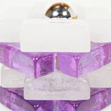 Brutalist glass table lamp by Albano Poli for Poliarte, Italy 1970s