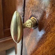 Rare Somno with drawer, Empire period Cuban mahogany and superb grooved marble.