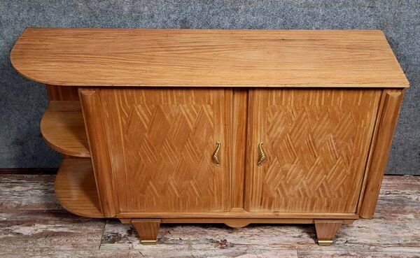 D'après Jules Leleu : rare buffet en enfilade en marquéterie époque Art Déc