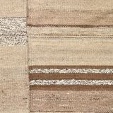 Brown & Beige Striped Large Vintage Kilim Rug, 306x336Cm