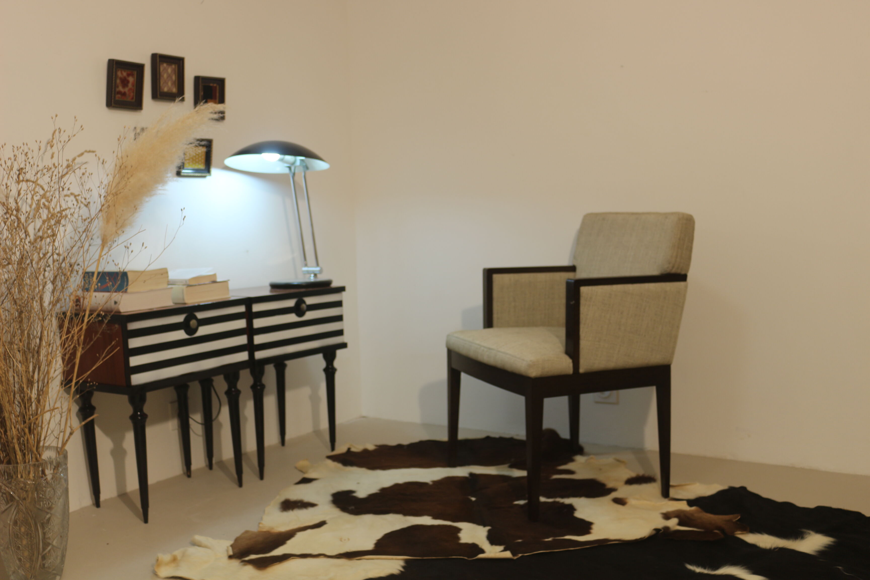 Pair of bedside table restyled swing door year 60