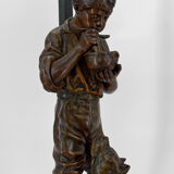 Lamp "La Bonne Soupe" by Victor Rousseau, Art Nouveau, circa 1900