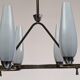 8-light brass chandelier, 50s-60s