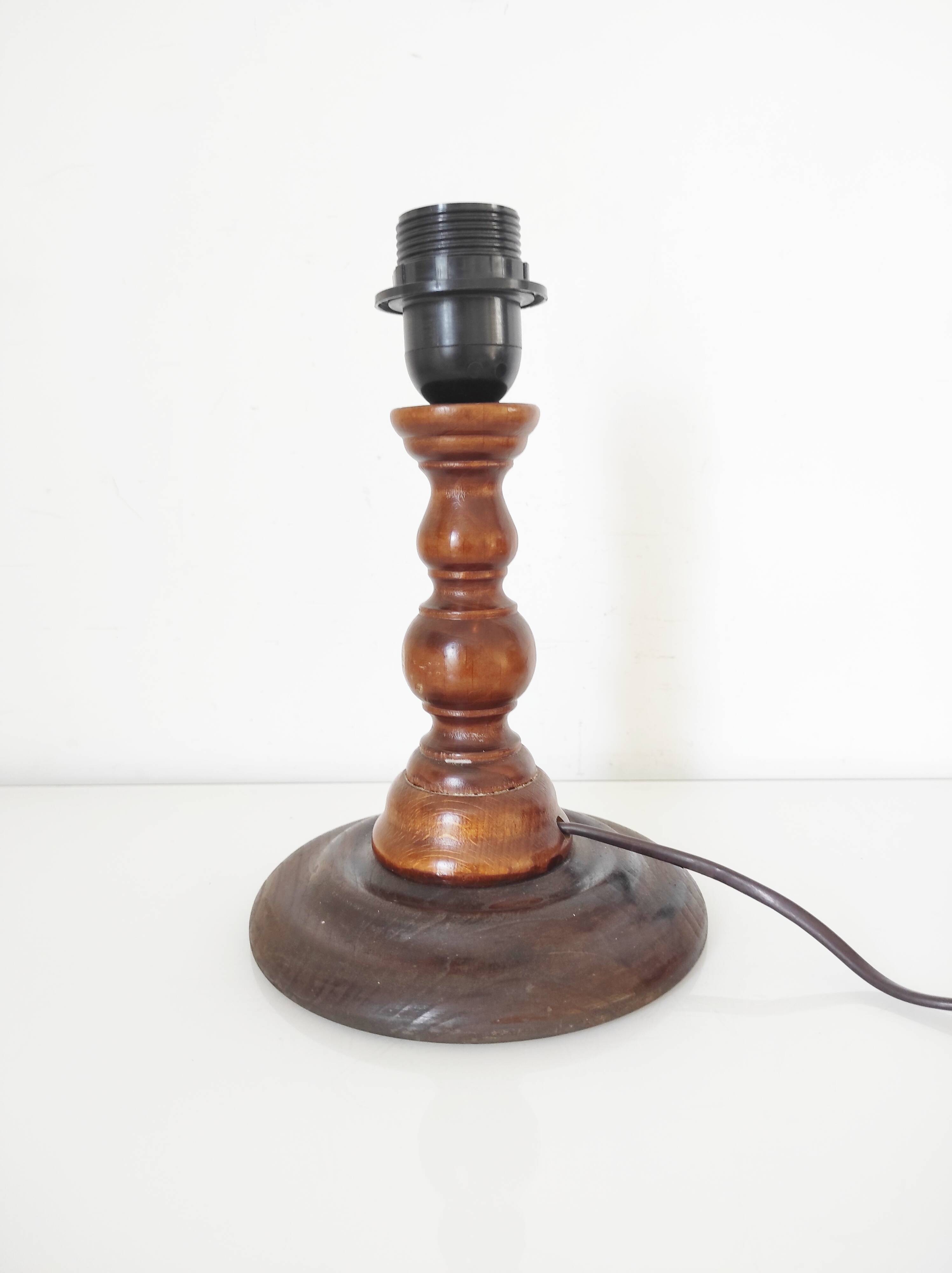 Turned wooden lamp base