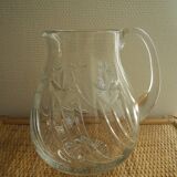 old pitcher carafe cut crystal art table vintage crystal pitcher