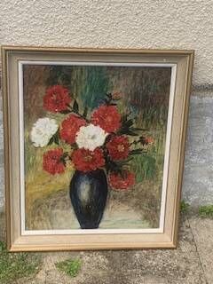 Tableau, painting on canvas, still life, the bouquet of flowers.
