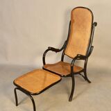 Bentwood cane armchair with mechanism and footrest