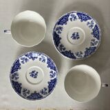 Pair of cups and saucers / Delft blue Gien earthenware