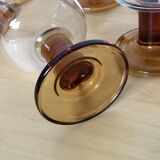 Lot of 8 amber glasses from the 60s