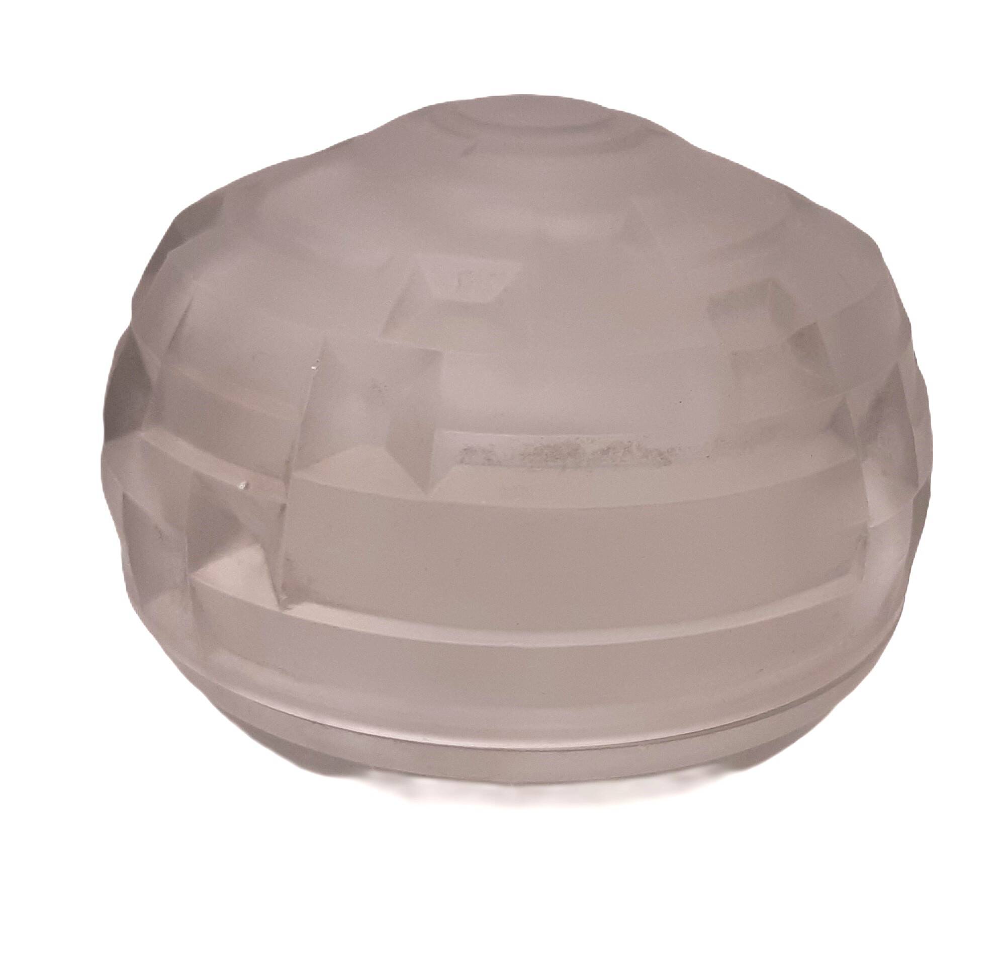Frosted press glass butter dish