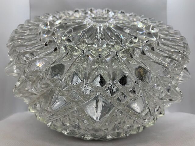 Ceiling lamp window in chiseled glass diamond tip of the 60s-70s