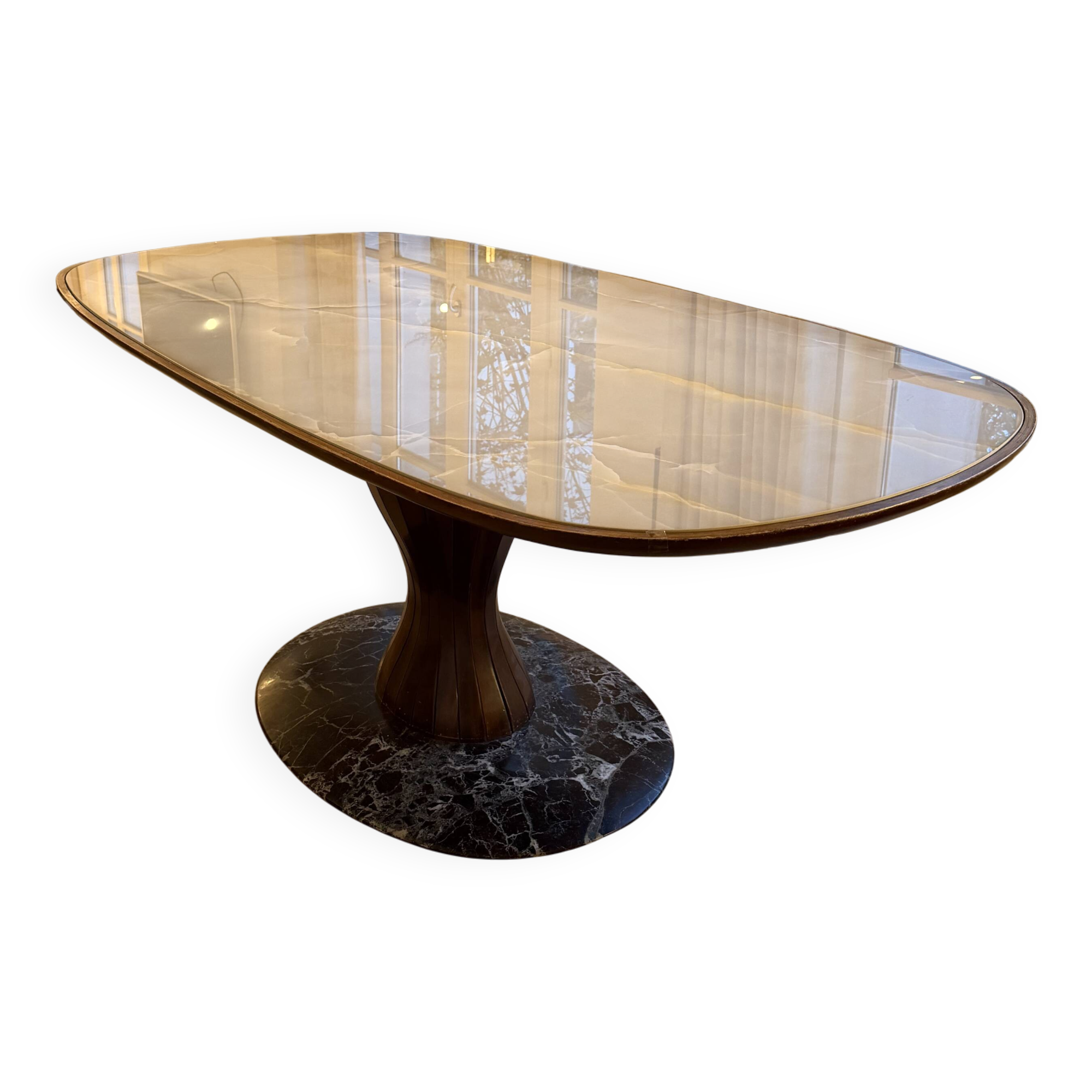 Glass and wood designer table
