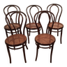 Bent beech dining room chairs in thonet style, set of 5
